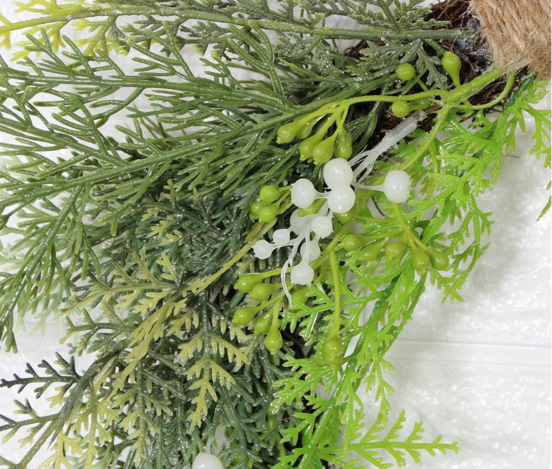 Artificial Pine Needle Greenery Wreaths 12 Inch Green Christmas Wreaths for Front Door Wall Hanging Home Decor Bulk Pack