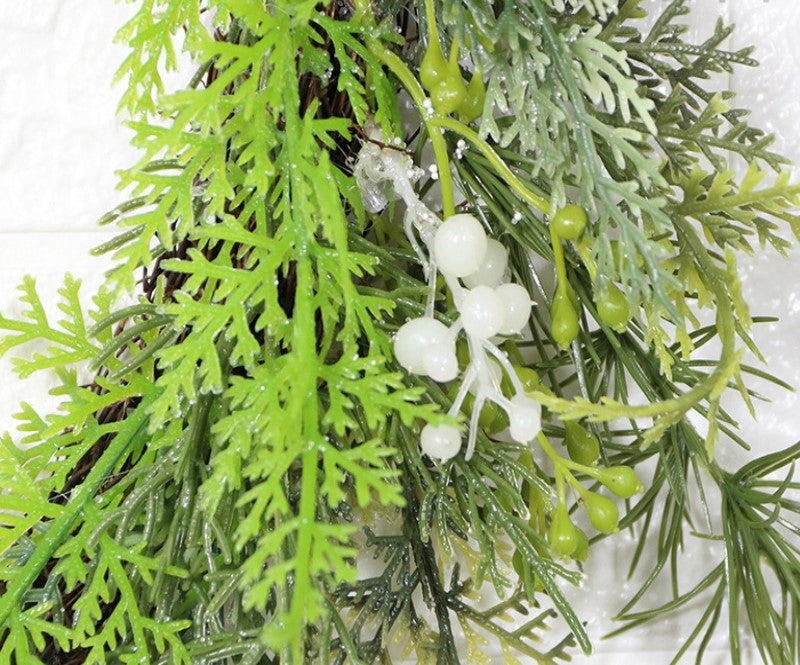 Artificial Pine Needle Greenery Wreaths 12 Inch Green Christmas Wreaths for Front Door Wall Hanging Home Decor Bulk Pack