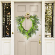Artificial Pine Needle Greenery Wreaths 12 Inch Green Christmas Wreaths for Front Door Wall Hanging Home Decor Bulk Pack