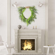 Artificial Pine Needle Greenery Wreaths 12 Inch Green Christmas Wreaths for Front Door Wall Hanging Home Decor Bulk Pack
