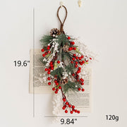 Artificial Pinecone Holly Berry Christmas Picks 12 Inch 10 Pcs Bulk Floral Arrangement Swags