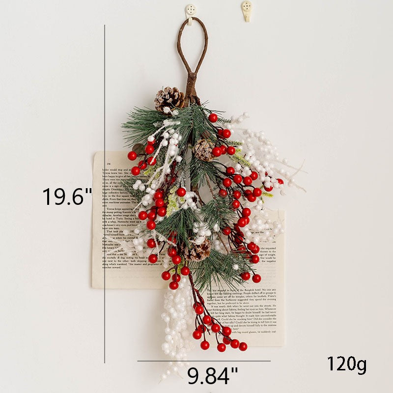 Artificial Pinecone Holly Berry Christmas Picks 12 Inch 10 Pcs Bulk Floral Arrangement Swags