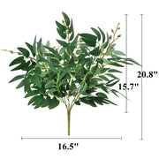 Artificial Willow Leaves Branches Bulk Pack, 12 Inch, Green Silk Foliage, 10 Pcs