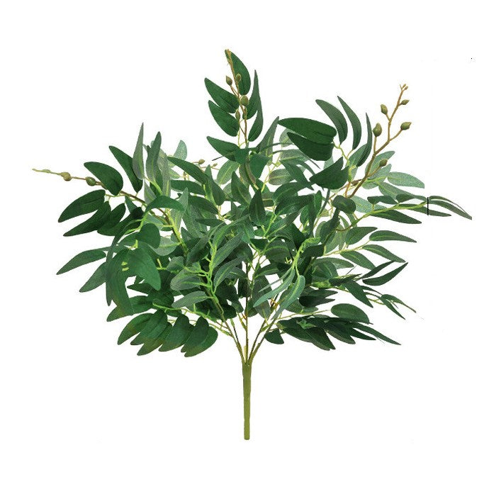 Artificial Willow Leaves Branches Bulk Pack, 12 Inch, Green Silk Foliage, 10 Pcs