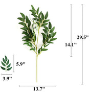Artificial Willow Leaves Branches Bulk Pack, 12 Inch, Green Silk Foliage, 10 Pcs