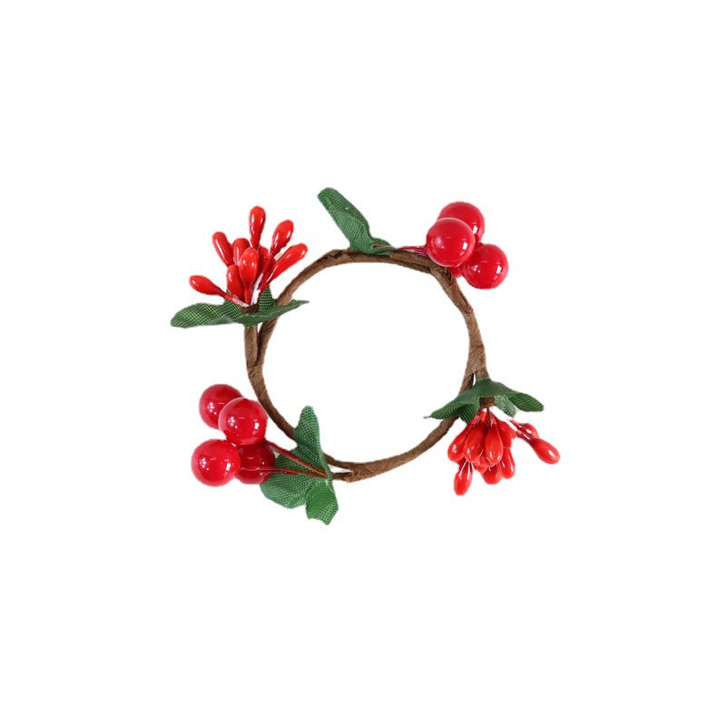 Artificial Red Berry Napkin Rings 12 Pcs Christmas Decor Holiday Table Accent