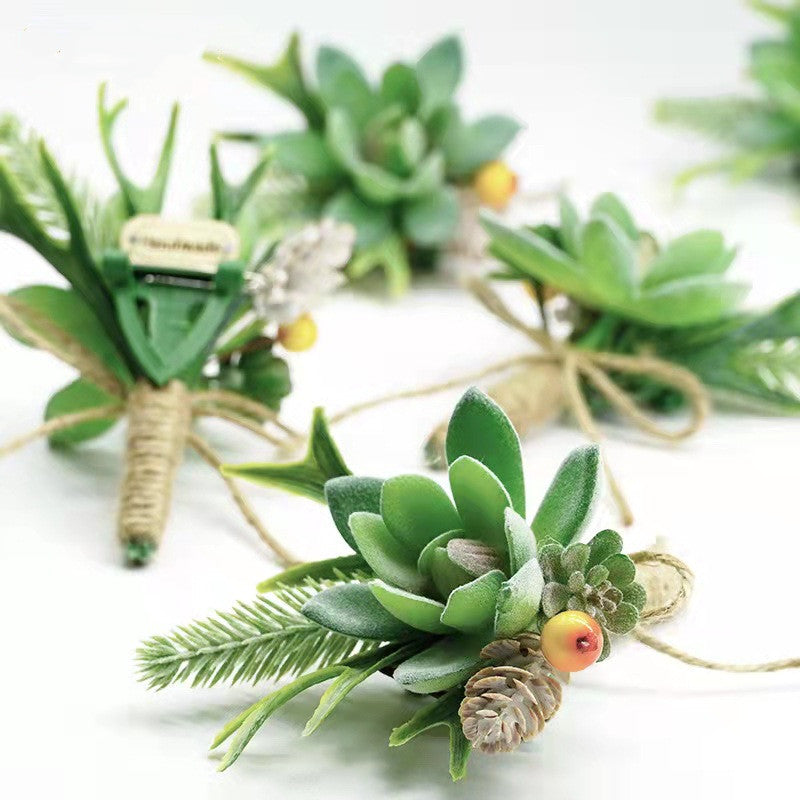 Artificial Succulent Berry Green Plants Bulk Pack, 10 Pcs, Artificial Material, Decorative Boutonniere