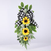 Artificial Sunflower Wall Swags Bulk 10 Pcs Teardrop Spring Summer Wreaths Silk Flowers