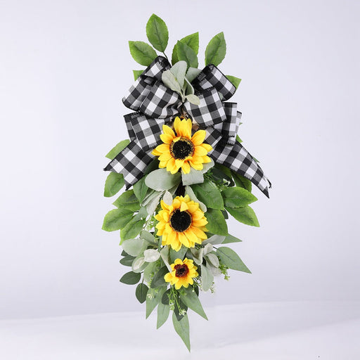 Artificial Sunflower Wall Swags Bulk 10 Pcs Teardrop Spring Summer Wreaths Silk Flowers