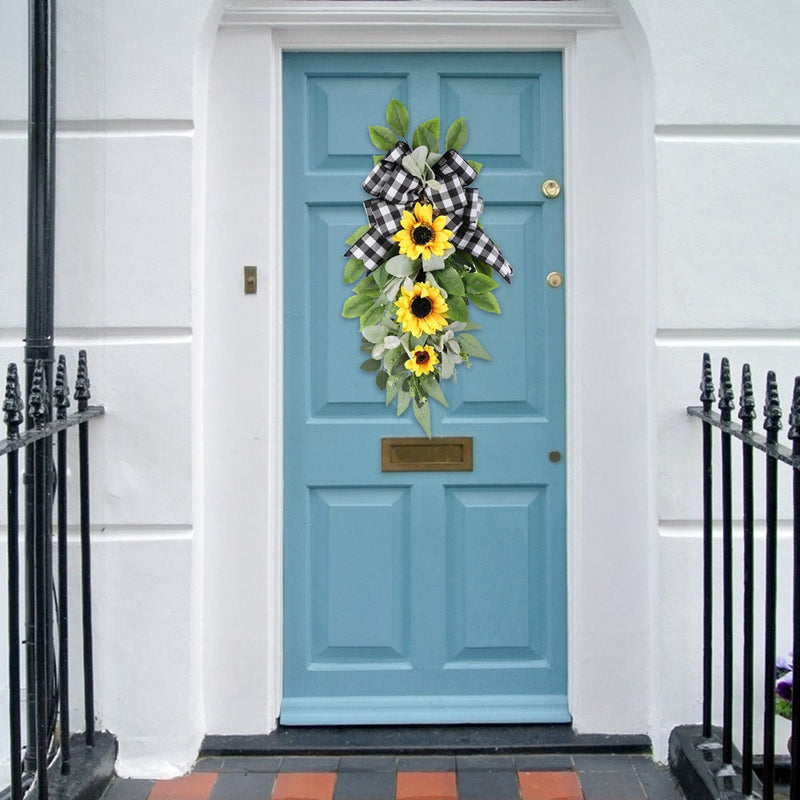 Artificial Sunflower Wall Swags Bulk 10 Pcs Teardrop Spring Summer Wreaths Silk Flowers