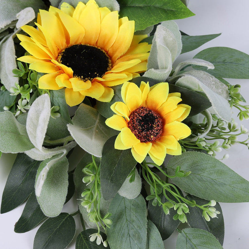 Artificial Sunflower Wall Swags Bulk 10 Pcs Teardrop Spring Summer Wreaths Silk Flowers