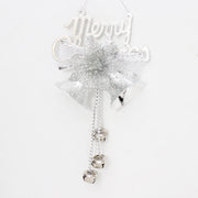 Bell Pendant Hanging Ornaments with Red Fruit Bow, 10 Pcs Holiday Outdoor Home Decor, Artificial