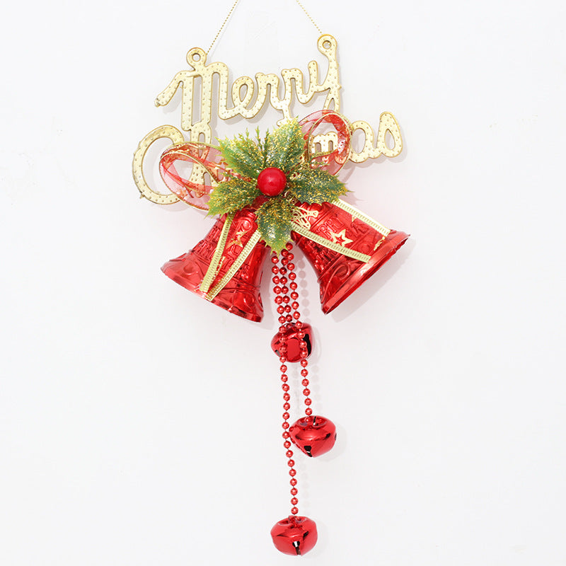 Bell Pendant Hanging Ornaments with Red Fruit Bow, 10 Pcs Holiday Outdoor Home Decor, Artificial