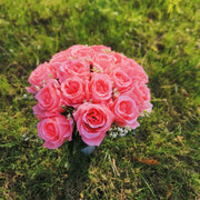 22 Colors Artificial Rose Bush Bouquets for Graves and Memorials, Bulk Wholesale Cemetery Flowers in Vase