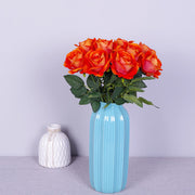 10 Pcs Artificial Silk Roses Bouquet, Bionic Flannel, for Floral Arrangement & Decor