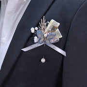 Butterfly Boutonnieres for Men 12 Pcs Artificial Silk Wedding Groom Accessories
