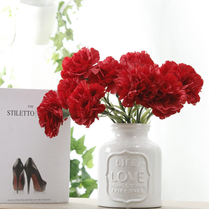 10.6 Inch Artificial Carnation Stems, 10 Pcs Bulk Silk Flowers