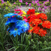 Artificial Christmas Cemetery Flowers Mixed Colors Bulk 12 Inch Stems for Graves Memorial Arrangements