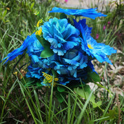 Artificial Christmas Cemetery Flowers Mixed Colors Bulk 12 Inch Stems for Graves Memorial Arrangements