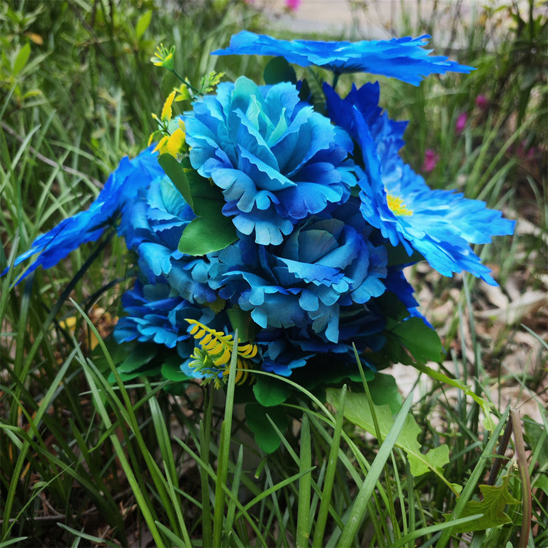 Artificial Christmas Cemetery Flowers Mixed Colors Bulk 12 Inch Stems for Graves Memorial Arrangements