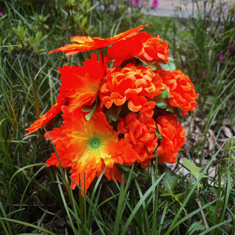 Artificial Christmas Cemetery Flowers Mixed Colors Bulk 12 Inch Stems for Graves Memorial Arrangements
