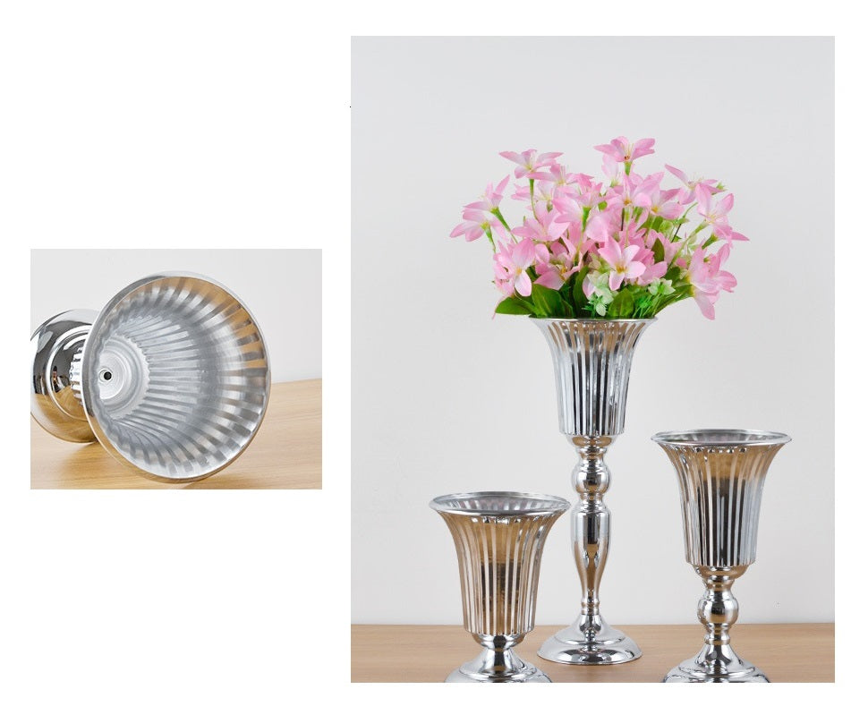 Premium Rust Resistant Table Vase Centerpiece Gold Metal Floral Arrangement for Wedding Banquet Anniversary Ceremony Decor