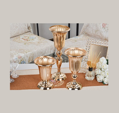 Premium Rust Resistant Table Vase Centerpiece Gold Metal Floral Arrangement for Wedding Banquet Anniversary Ceremony Decor