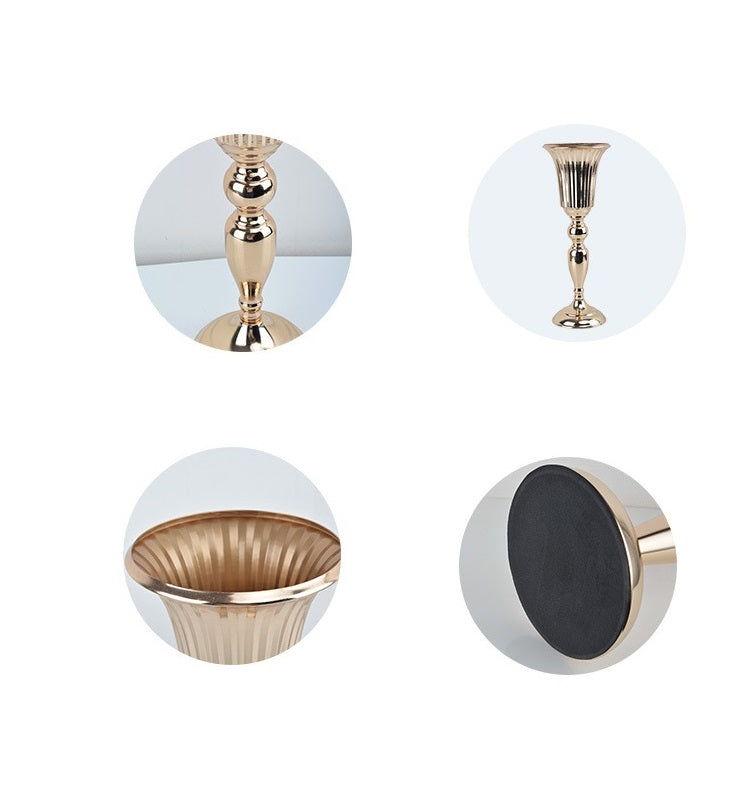 Premium Rust Resistant Table Vase Centerpiece Gold Metal Floral Arrangement for Wedding Banquet Anniversary Ceremony Decor