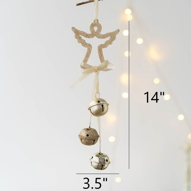 Christmas Bell String Ornaments Bulk Set – Angel, Star, Pendant Hanging Decorations for Tree, Party, Holiday