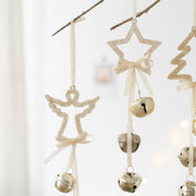 Christmas Bell String Ornaments Bulk Set – Angel, Star, Pendant Hanging Decorations for Tree, Party, Holiday