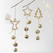 Christmas Bell String Ornaments Bulk Set – Angel, Star, Pendant Hanging Decorations for Tree, Party, Holiday