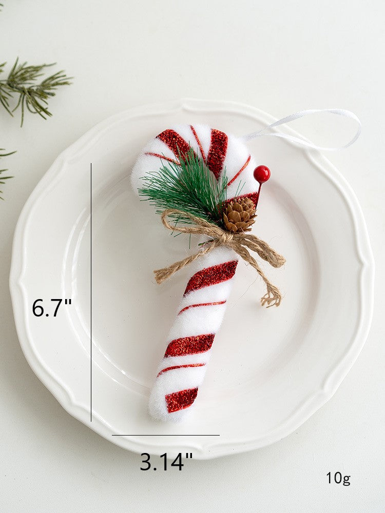 Christmas Candy Walking Stick Pendant Ornament 10 Pcs Hanging Decorations for Tree Party