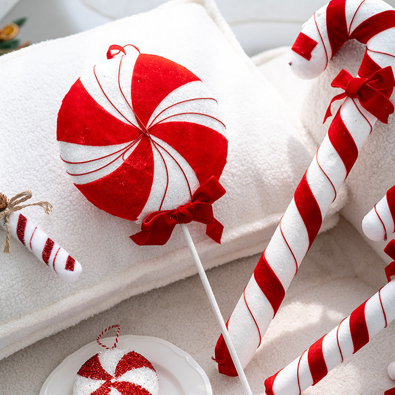Christmas Candy Walking Stick Pendant Ornament 10 Pcs Hanging Decorations for Tree Party