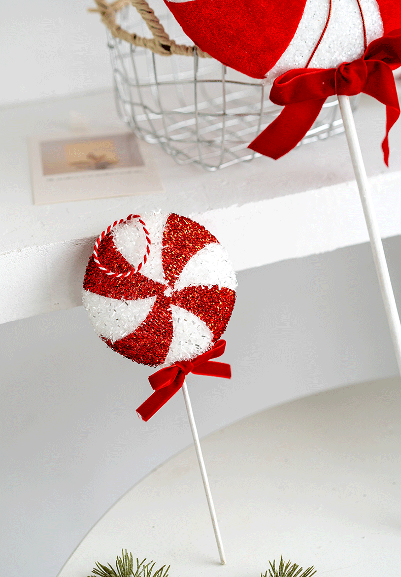 Christmas Candy Walking Stick Pendant Ornament 10 Pcs Hanging Decorations for Tree Party