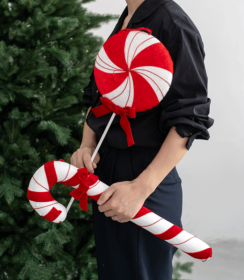 Christmas Candy Walking Stick Pendant Ornament 10 Pcs Hanging Decorations for Tree Party