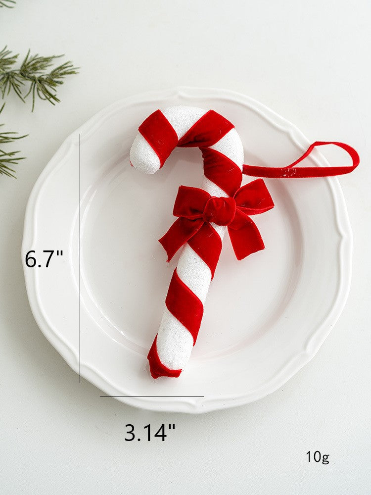 Christmas Candy Walking Stick Pendant Ornament 10 Pcs Hanging Decorations for Tree Party