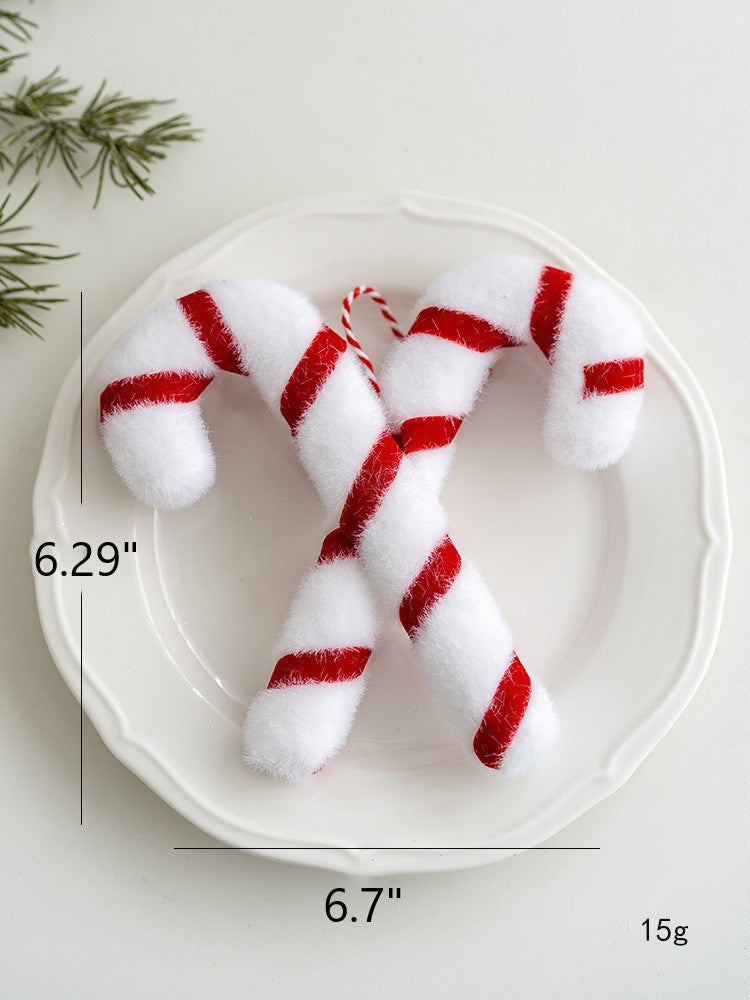 Christmas Candy Walking Stick Pendant Ornament 10 Pcs Hanging Decorations for Tree Party
