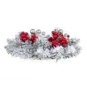Artificial Christmas Cedar Red Berry Candle Holder Rings 11 Inch Mini Tabletop Wreath Centerpiece Bulk Wholesale