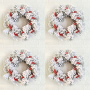Artificial Christmas Cedar Red Berry Candle Holder Rings 11 Inch Mini Tabletop Wreath Centerpiece Bulk Wholesale