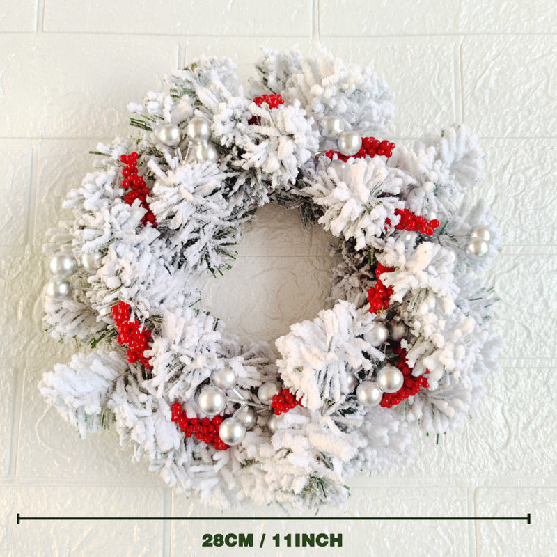 Artificial Christmas Cedar Red Berry Candle Holder Rings 11 Inch Mini Tabletop Wreath Centerpiece Bulk Wholesale
