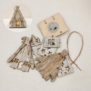 Christmas Glow Cabin Pendant Decoration with Rope for Tree, Bulk DIY Xmas Ornaments Toys