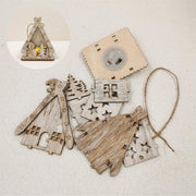 Christmas Glow Cabin Pendant Decoration with Rope for Tree, Bulk DIY Xmas Ornaments Toys