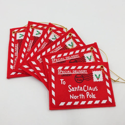 6 Pcs Christmas Envelope Hanging Ornaments Bulk Holiday Decorations