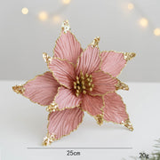 9.8 Inch Artificial Poinsettia Flower Picks with Glitter and Sequins, 10 Pcs Christmas Wedding Tree Ornaments