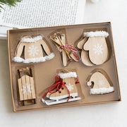 Christmas Gloves and Hat Hanging Ornaments Bulk Set, Holiday Party Decorations, Multiple Pieces