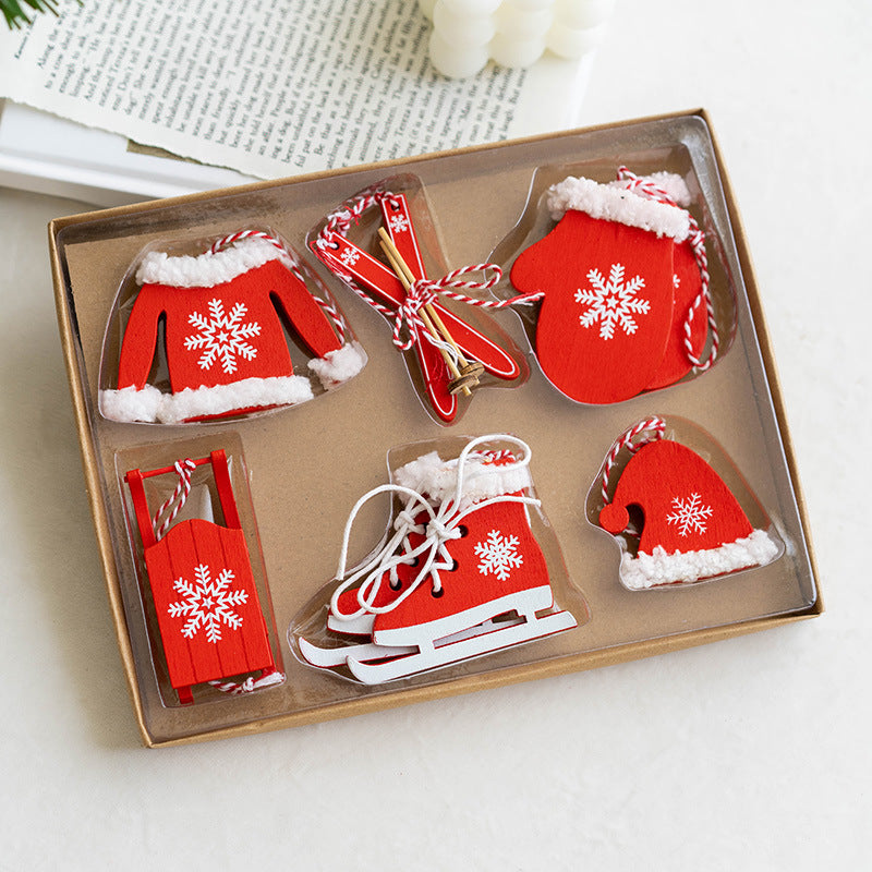 Christmas Gloves and Hat Hanging Ornaments Bulk Set, Holiday Party Decorations, Multiple Pieces