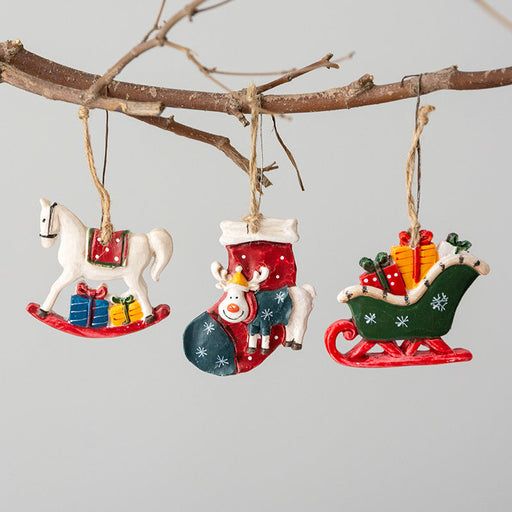 Bulk Christmas Hanging Resin Ornaments with String – Holiday Tree Decorations, Party Supplies, Multiple Pieces