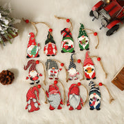9 Pcs Wooden Christmas Hanging Ornaments Bulk Set Holiday Decorations