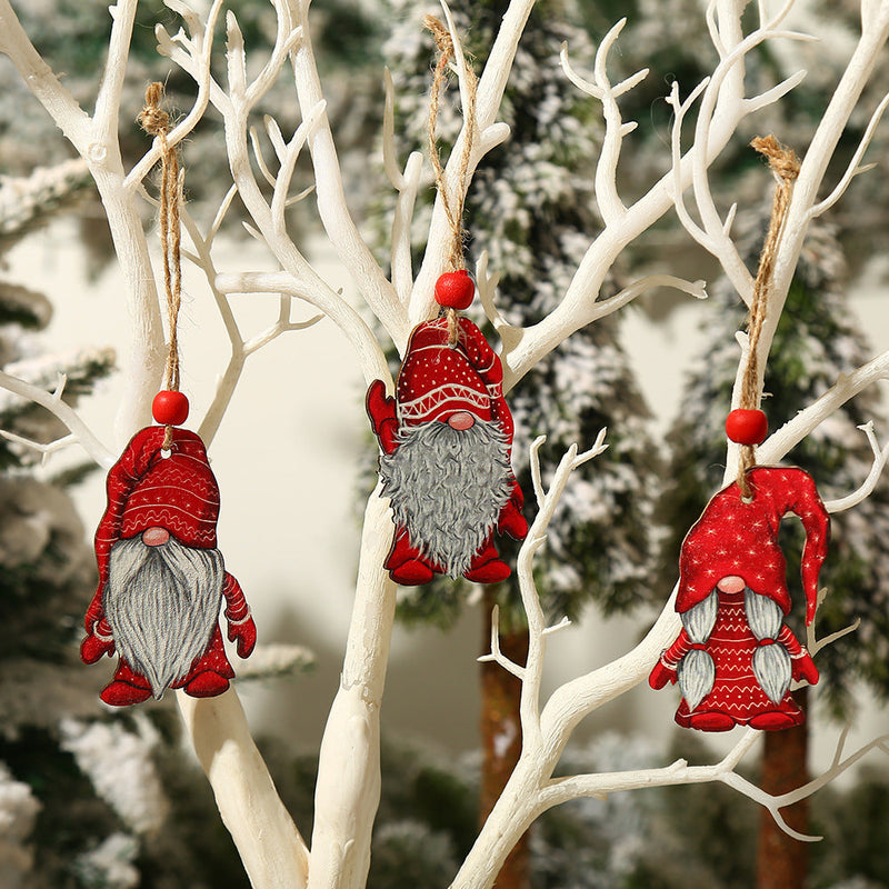 9 Pcs Wooden Christmas Hanging Ornaments Bulk Set Holiday Decorations