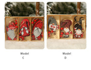 9 Pcs Wooden Christmas Hanging Ornaments Bulk Set Holiday Decorations